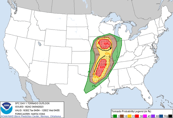 【Today's Tornade outlook】